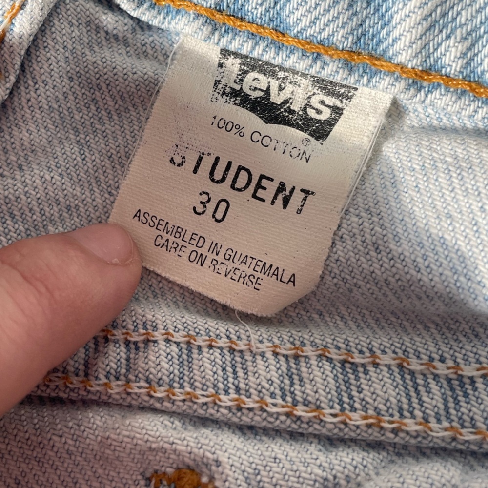 Loved, Levi’s 560 Student Orange Tag Vintage Light Wash Jean Shorts Size 30 - Picture 7 of 10